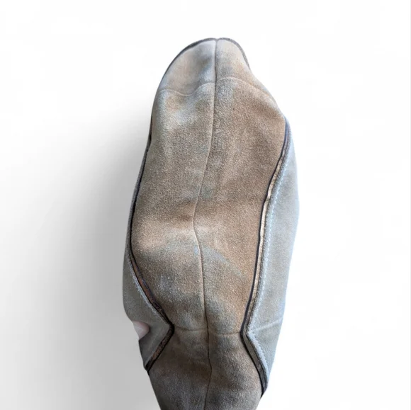 Coach Vintage Soho Limited Edition Chevron Leather Suede Hobo Bag Yellow White - Picture 4 of 14